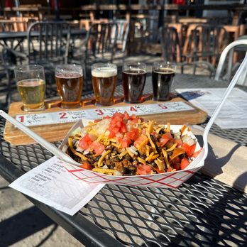 Canteen Brewhouse - Frito Pie and tasting tray - Gastropubs Near Me - Albuquerque, New Mexico