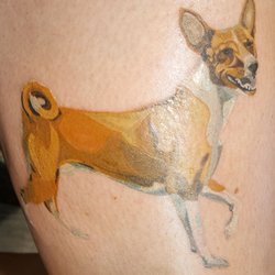 Pandora's Playground - The second tattoo from Emma 2 years later. It's my other dog in the same style. The detail in the face is amazing!
