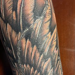 The Rook x Raven Tattoo Creative - Wing tattoo feather shading