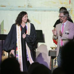 Highlands Church - Co-Pastors Rachael, Jenny and Mark at Jenny's ordination.