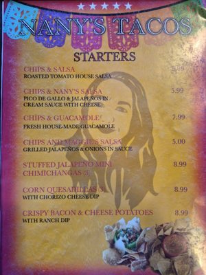 Menu photo 1 Nanys Tacos Williams, AZ Menu photo 1 Nanys Tacos Williams, AZ