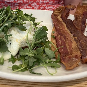 Sleepy Bee Cafe - Blue Ash - Ember Avo Toast with side of bacon - Breakfast & Brunch Near Me - Blue Ash, Ohio