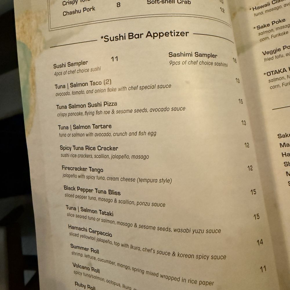 Otaka Sushi & Ramen - Sushi bar appetizer menu December 2024 - Sushi Bars Near Me - Newtown Square, Pennsylvania Otaka Sushi & Ramen - Sushi bar appetizer menu December 2024 - Sushi Bars Near Me - Newtown Square, Pennsylvania