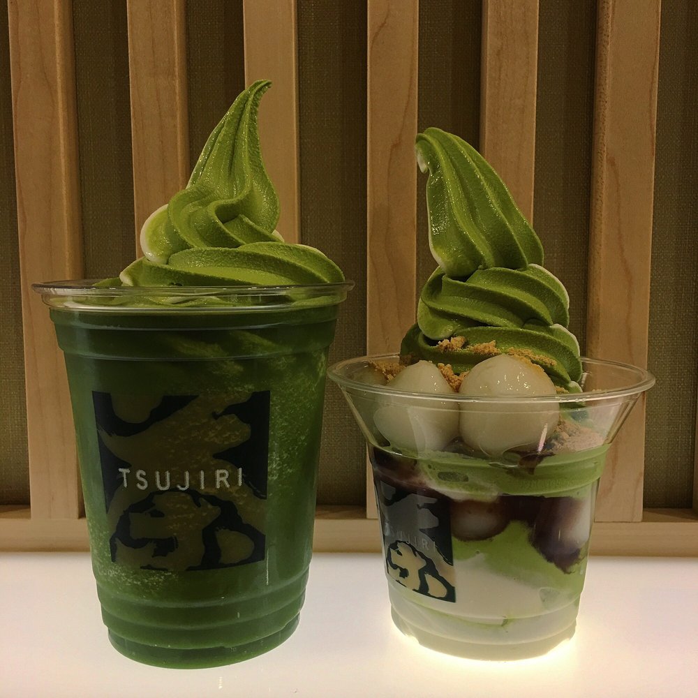 Tsujiri - Matcha Float & Shiratama Sundae with Matcha Twist Soft Serve Ice Cream - Tea Rooms Near Me - Toronto, Ontario