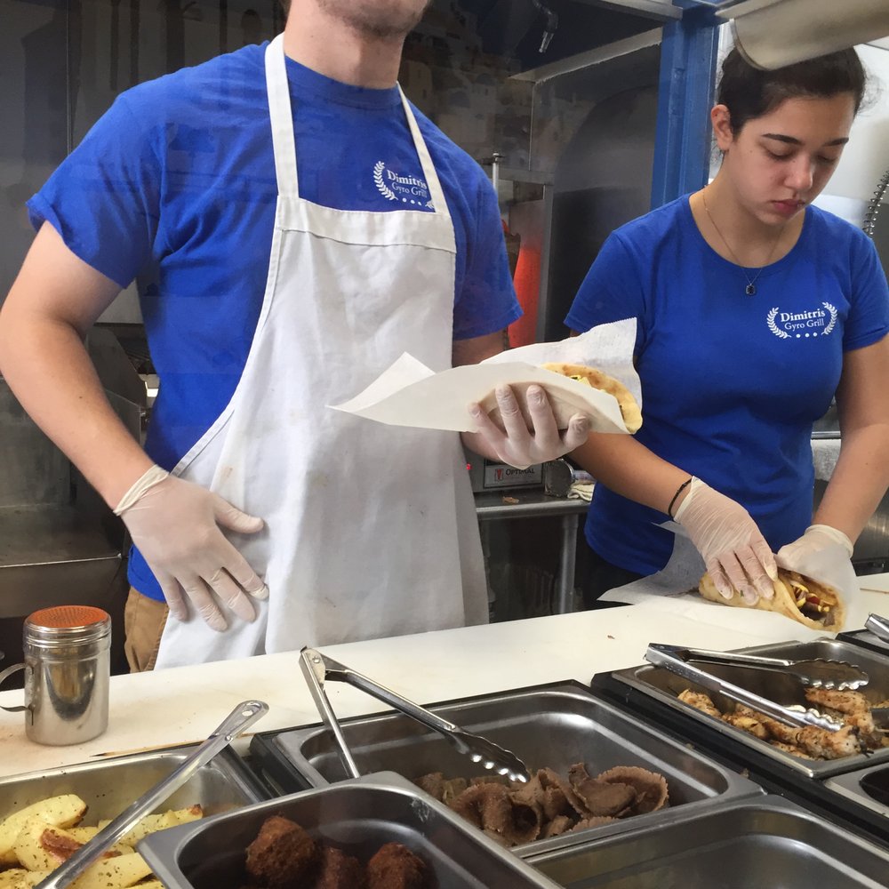 Dimitris Gyro Grill - Makin' the Gyros! - Greek Near Me - Harrison, New York