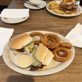Miller's on Main - Steak Sandwich with Onion Rings - Burgers Near Me - Columbia, Illinois