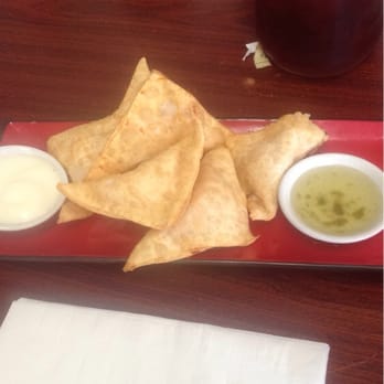 The Spot - These are the sweet potato wontons served with a zesty lime sauce and a creamy sweet sauce - New American Near Me - Northfield, New Jersey The Spot - These are the sweet potato wontons served with a zesty lime sauce and a creamy sweet sauce - New American Near Me - Northfield, New Jersey