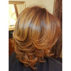 Balayage with handpainted highlight