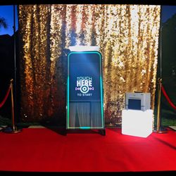 Lights, Props and Smiles - Our new touch screen full size mirror booth!