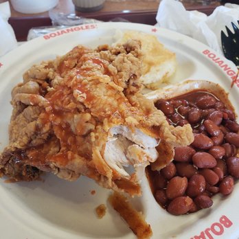 Bojangles - Two piece wing and breast. Pinto beans on the side - Fast Food Near Me - Manning, South Carolina