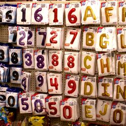 Party Mart - Alpha Betical Letters and numbers, 34 inch and 14 Inch