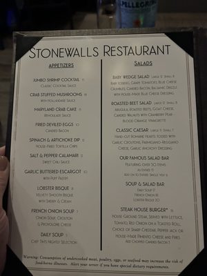 Menu photo 8 Stonewalls Banner Elk, NC