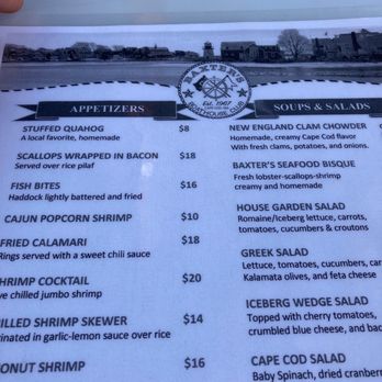 Baxter's Boathouse - Menu - Seafood Near Me - Hyannis, Massachusetts