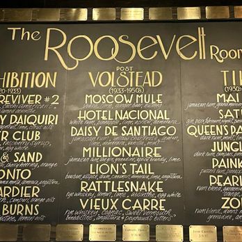 The Roosevelt Room - A partial pic of all their speciality cocktails - Cocktail Bars Near Me - Austin, Texas