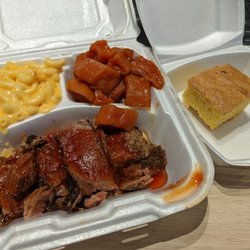 Big Daddy’s Home Plate BBQ - Brisket, yams, mac and cheese & cornbread.