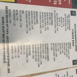 Sullivan Country Store - Menu