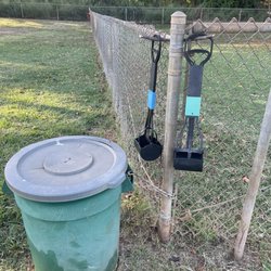 Trash cans and poop scoopers