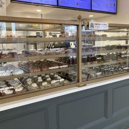 Delicious donut display, hard to choose!