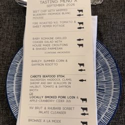 Chanterelle Country Inn - Tasting menu