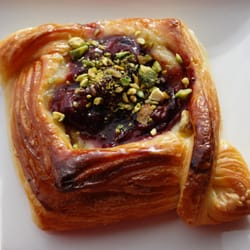 Banneton - Cherry danish with pistachio nuts on top
