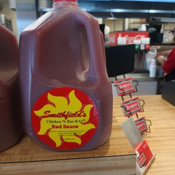 Smithfield's Chicken 'N Bar-B-Q - The infamous red sauce - American Near Me - Henderson, North Carolina