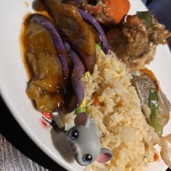 Sakura - Eggplant with garlic sauce, rice, lobster. Mmmm