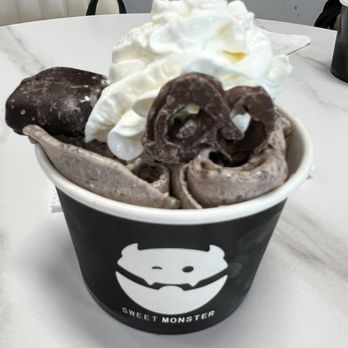 Sweet Monster - Triple Chocolate Cake ice cream. - Ice Cream & Frozen Yogurt Near Me - Fort Wayne, Indiana Sweet Monster - Triple Chocolate Cake ice cream. - Ice Cream & Frozen Yogurt Near Me - Fort Wayne, Indiana