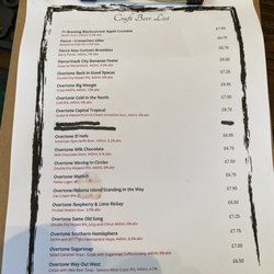 The Brass Monkey - Craft Beer menu