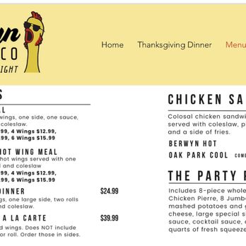 Berwyn Chicken - Chicken Berwyn March web menu price not accurate $16.99 - Chicken Wings Near Me - Berwyn, Illinois