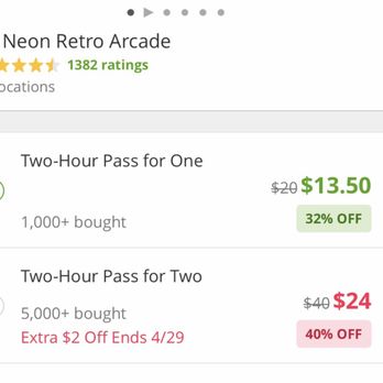 Neon Retro Arcade - Groupon has Discount Tickets for Neon Retro Arcade in Pasadena - Arcades Near Me - Pasadena, California Neon Retro Arcade - Groupon has Discount Tickets for Neon Retro Arcade in Pasadena - Arcades Near Me - Pasadena, California