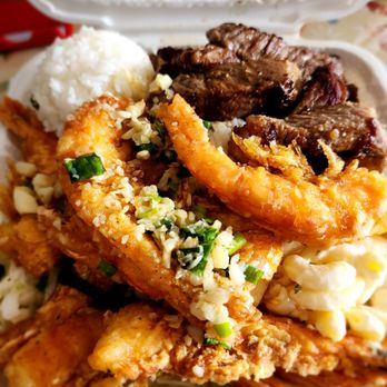 Liliha Drive Inn - Steak & Garlic Shrimp Combo - Barbeque Near Me - Honolulu, Hawaii Liliha Drive Inn - Steak & Garlic Shrimp Combo - Barbeque Near Me - Honolulu, Hawaii