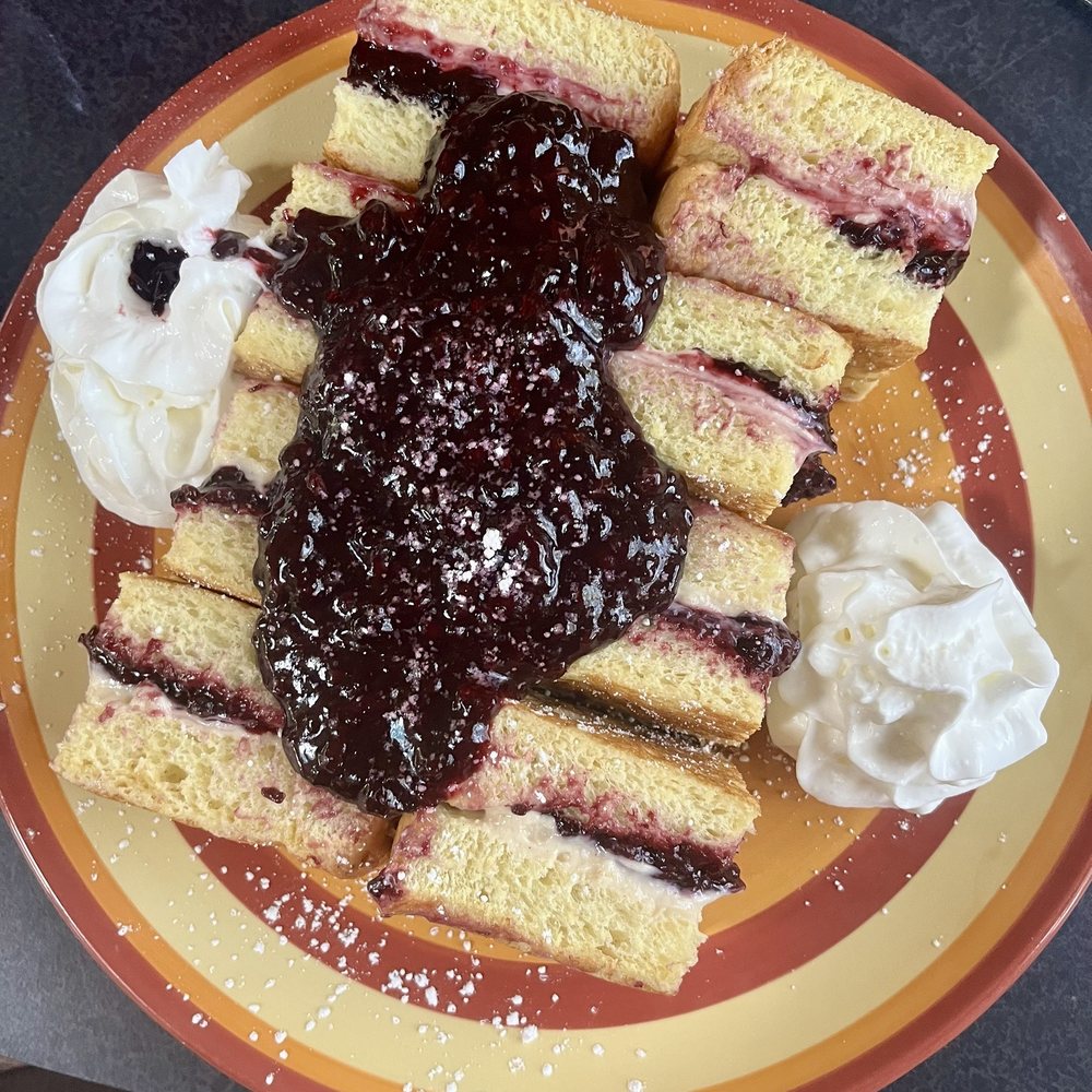 Comfort Cafe - Los Patios - Blackberry basil stuffed French toast - Breakfast & Brunch Near Me - San Antonio, Texas