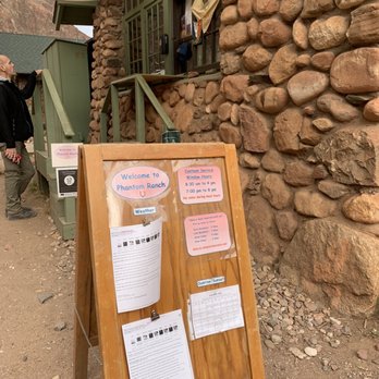 Phantom Ranch - 2.1.22 outside sign by the building to pick up food - Hotels Near Me