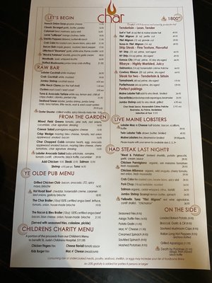 Menu photo 1 Char Steakhouse Red Bank, NJ Menu photo 1 Char Steakhouse Red Bank, NJ