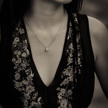 The Perfect Princess Cut - Tear drop necklace from my engagement shoot. Photo courtesy of Satvedi Photography - Jewelry Near Me - Las Vegas, Nevada