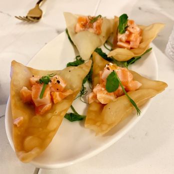 At The Table - Salmon wontons - New American Near Me - Wayne, Pennsylvania