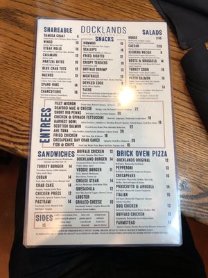 Menu photo 8 Docklands Riverfront Wilmington, DE