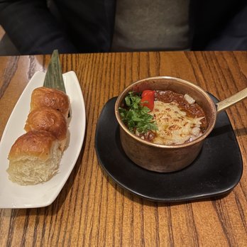 Indian Accent - Soy Keema, Quail Egg, Lime Leaf Butter Pao - Indian Near Me - New York, New York