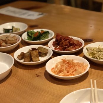 Hancook - Side dishes that arrived before main course. - Korean Near Me - Oakland, California Hancook - Side dishes that arrived before main course. - Korean Near Me - Oakland, California