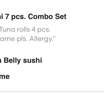Tokyo Cube - Proof that I told the restaurant about my allergy. - Japanese Near Me - Los Angeles, California