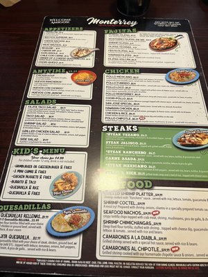 Menu photo 1 Monterrey Mexican Restaurant Altoona, IA
