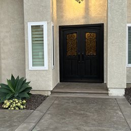 Wrought iron door installed