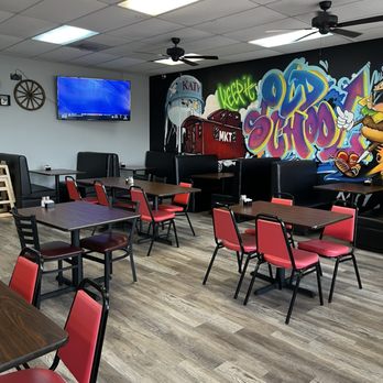 Old School Burger - Dining and wall mural - Tacos Near Me - Katy, Texas