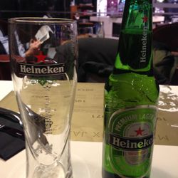 Heineken with a branded glass