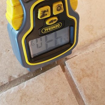 Hearthstone Professional Inspections - The 43% of moisture within the grout reveals that there was water under the tile. The water was coming from the toilet. - Home Inspectors Near Me - Fort Worth, Texas Hearthstone Professional Inspections - The 43% of moisture within the grout reveals that there was water under the tile. The water was coming from the toilet. - Home Inspectors Near Me - Fort Worth, Texas