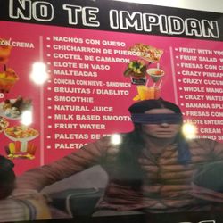 Xquinkles Fruteria Y Neveria - Full menu! Great variety.