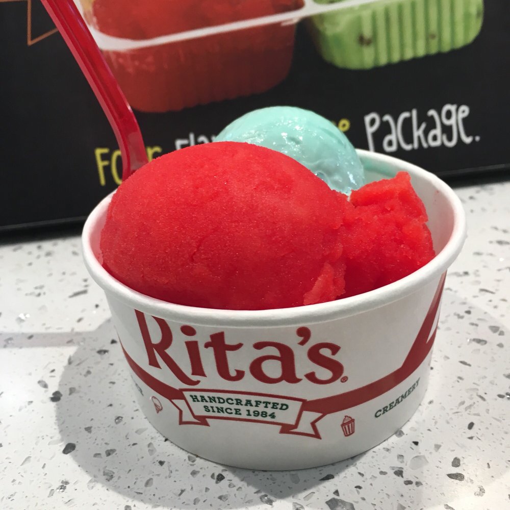 Rita's Italian Ice & Frozen Custard - Swedish Fish Italian Ice and Cotton Candy Frozen Custard...Mmmm - Ice Cream & Frozen Yogurt Near Me - Alameda, California