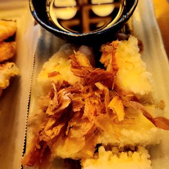 Nobuya - Agedashi Tofu.  I think those are Bonita flakes.  Well made, very soft silken tofu, super-light batter-coating. - Sushi Bars Near Me - Pleasant Hill, California