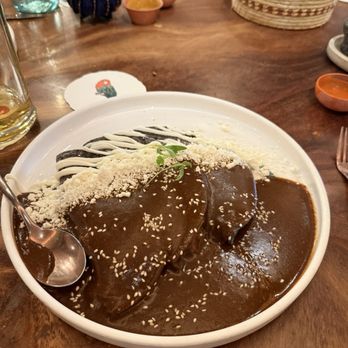 Koko - ENMOLADAS DE POLLO (Mole is delicious but I don't think that goat cheese goes well with this dish) - Bars Near Me - Miami, Florida Koko - ENMOLADAS DE POLLO (Mole is delicious but I don't think that goat cheese goes well with this dish) - Bars Near Me - Miami, Florida