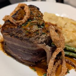 Three Peaks Kitchen + Bar - Bacon wrapped meatloaf